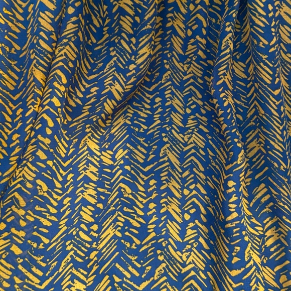 Blue and Camel Brown Dress, Size M - Picture 3 of 3